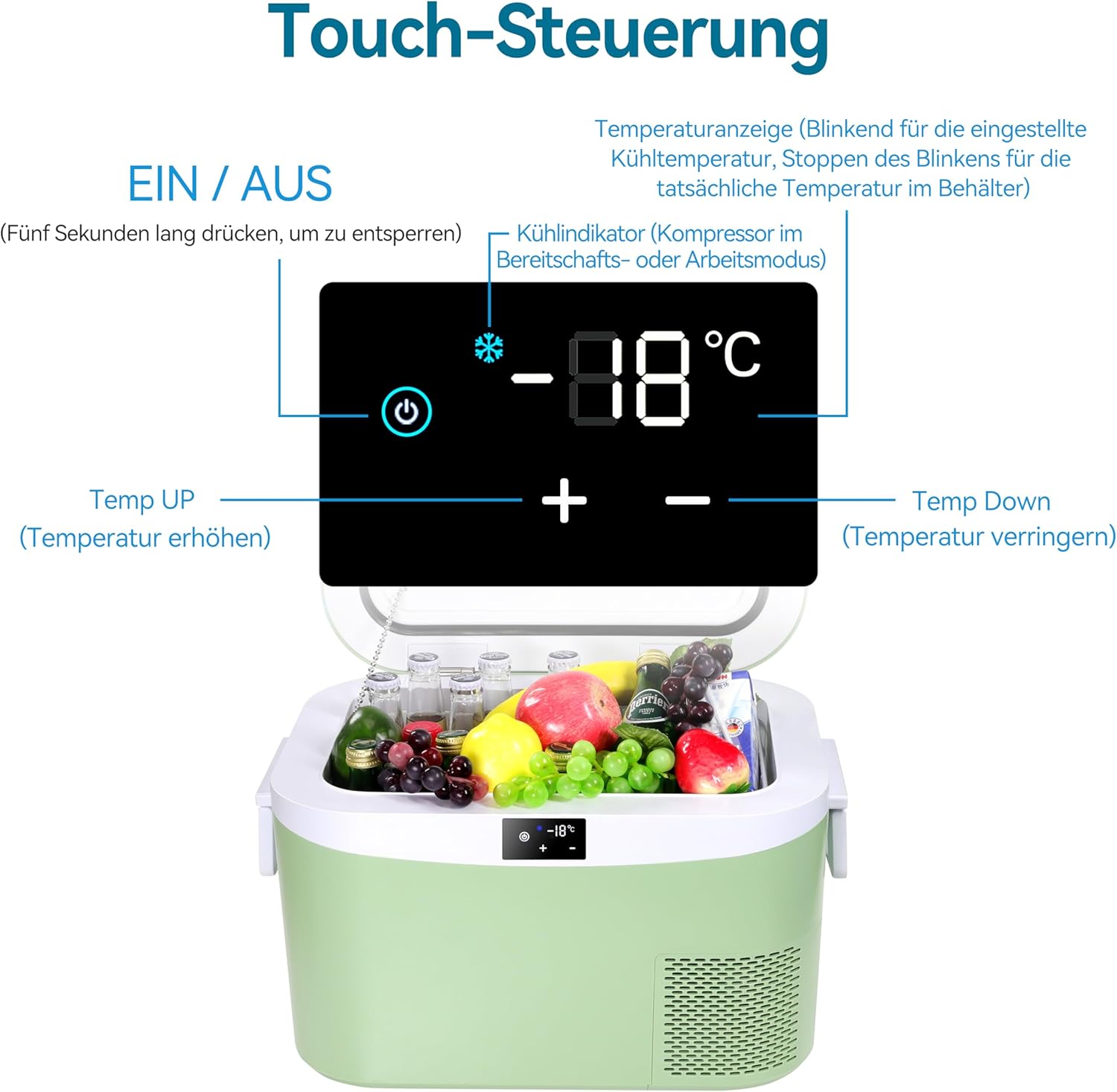 BINGI - compresseur glacière portable 12,8L, 12/24V CC, 230V AC