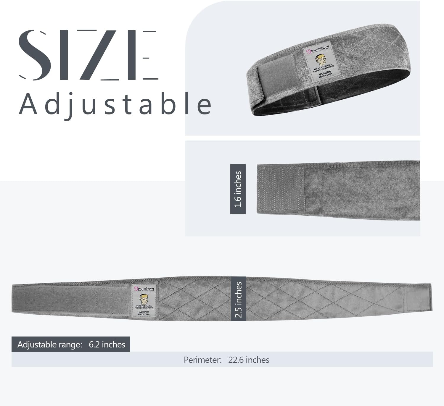 Dreamlover - bandeau antidérapant - 2 pièces gris - maintien perruque