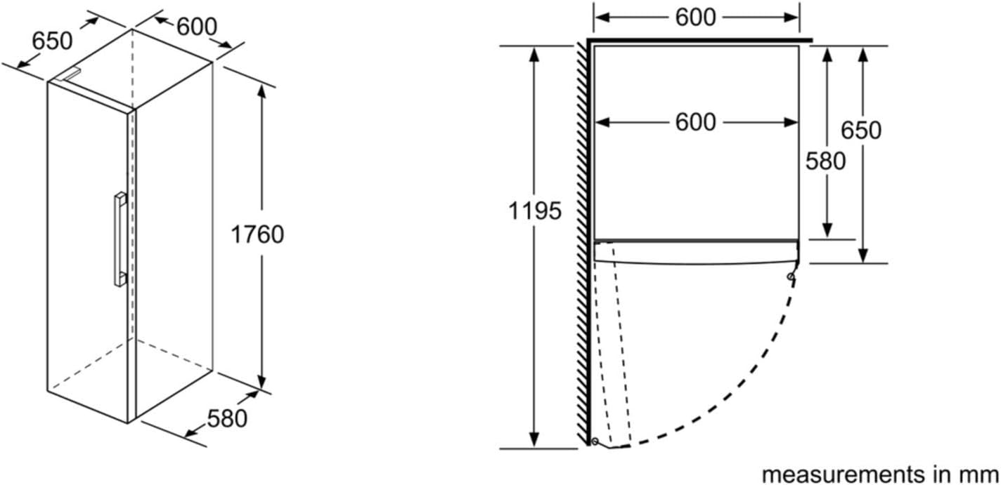 Bosch - réfrigérateur Série 4 - 176x60 cm, 324L, inox, KSV33VLEP