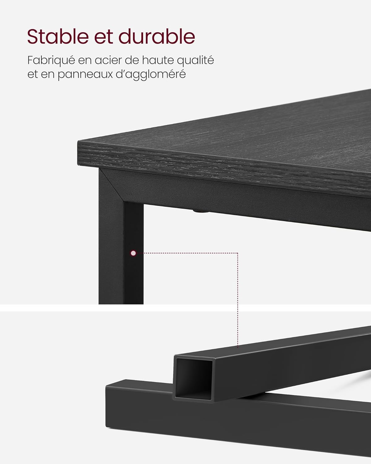 VASAGLE - table d’appoint fine 2 tiroirs, multiprise, gris/noir - LET325B22