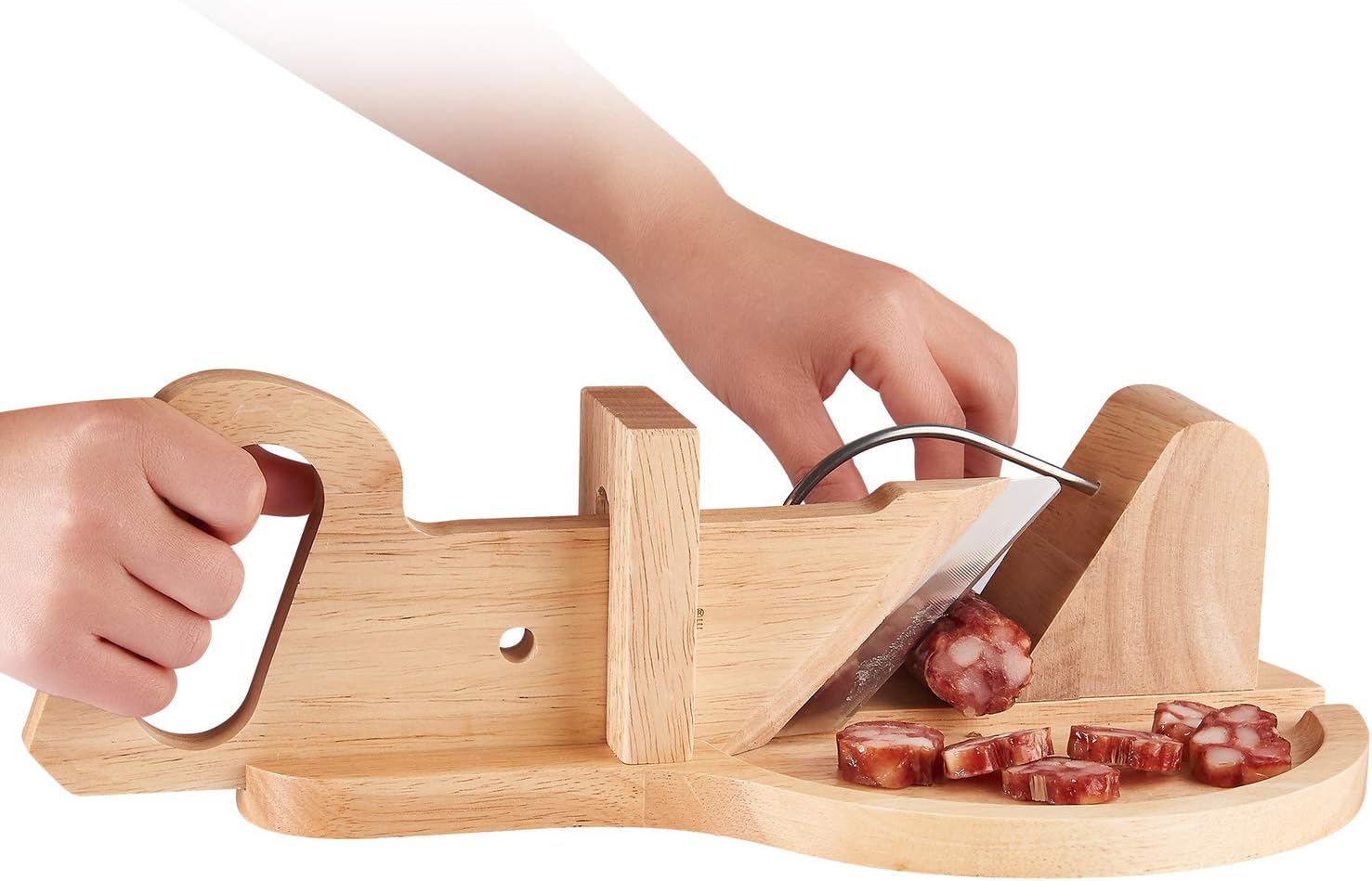 Laguiole - Trancheuse charcuterie compacte avec plateau bois, LAGUIOLE