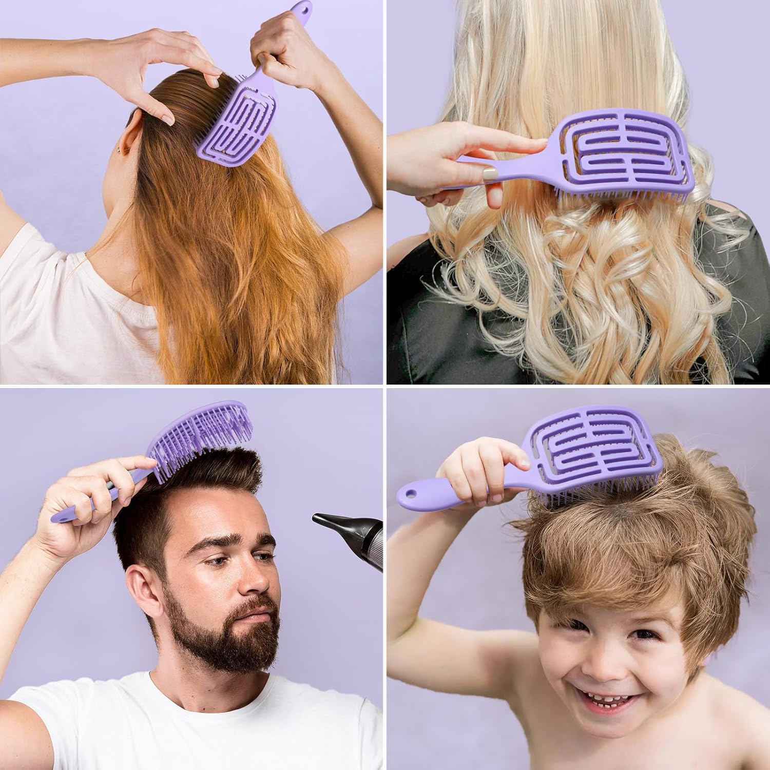 Brencco - Brosse démêlante magique cheveux bouclés anti-casse