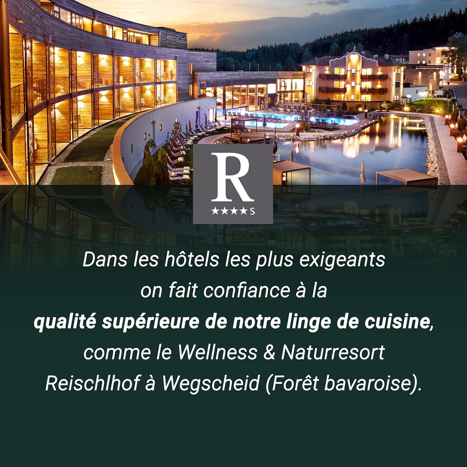 ZOLLNER - Set de torchons cuisine, 50x70 cm, coton, bleu à carreaux