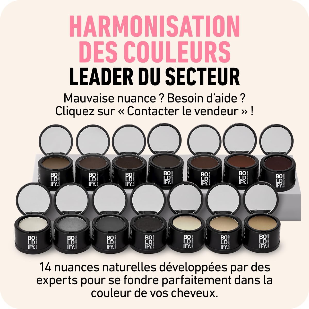 BOLDIFY - poudre de racine auburn moyen - 4g - couvre cheveux gris instantanément