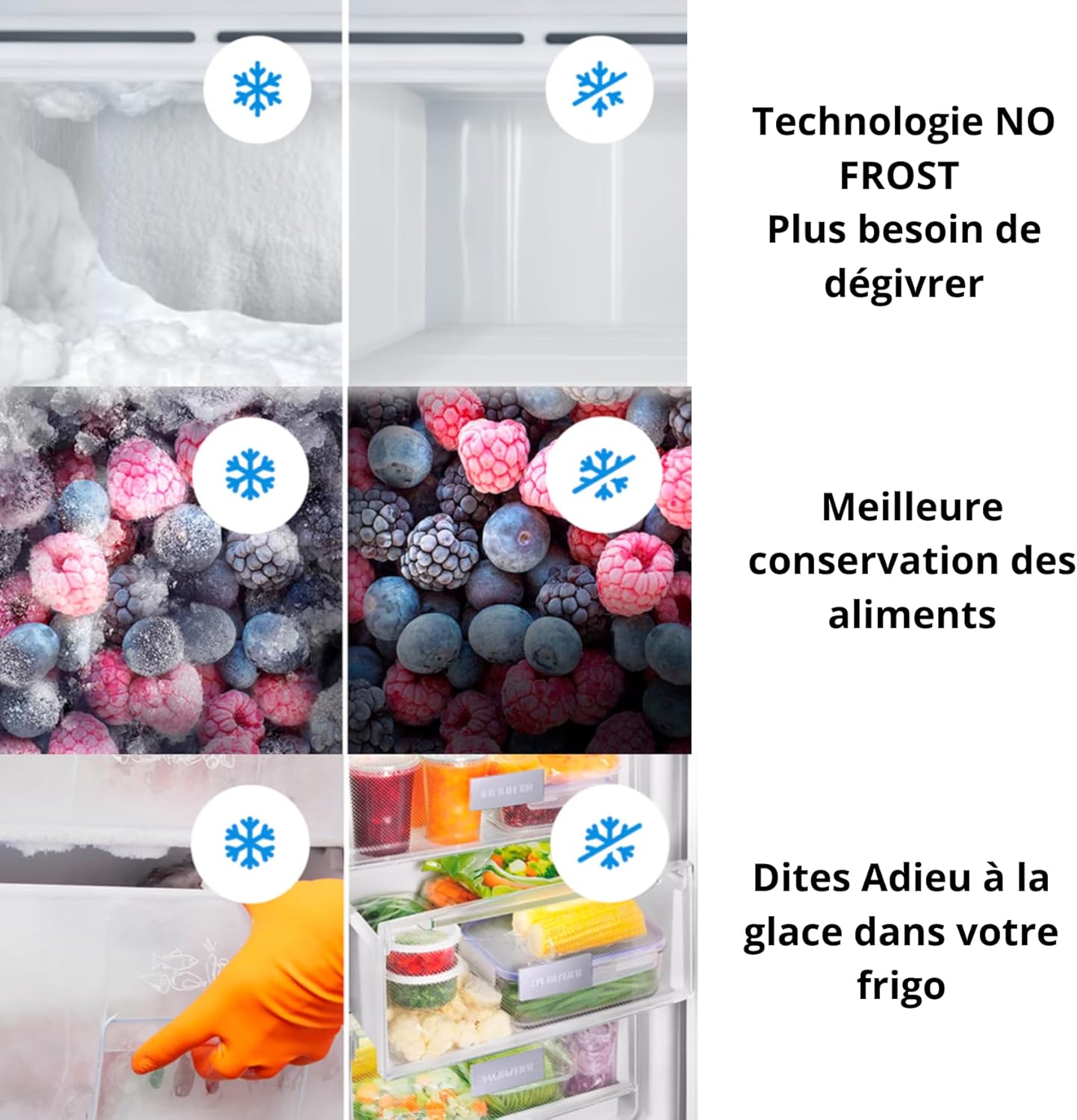 GEDTECH - Réfrigérateur combiné bas inox 409L, No Frost - GCB409NFIX
