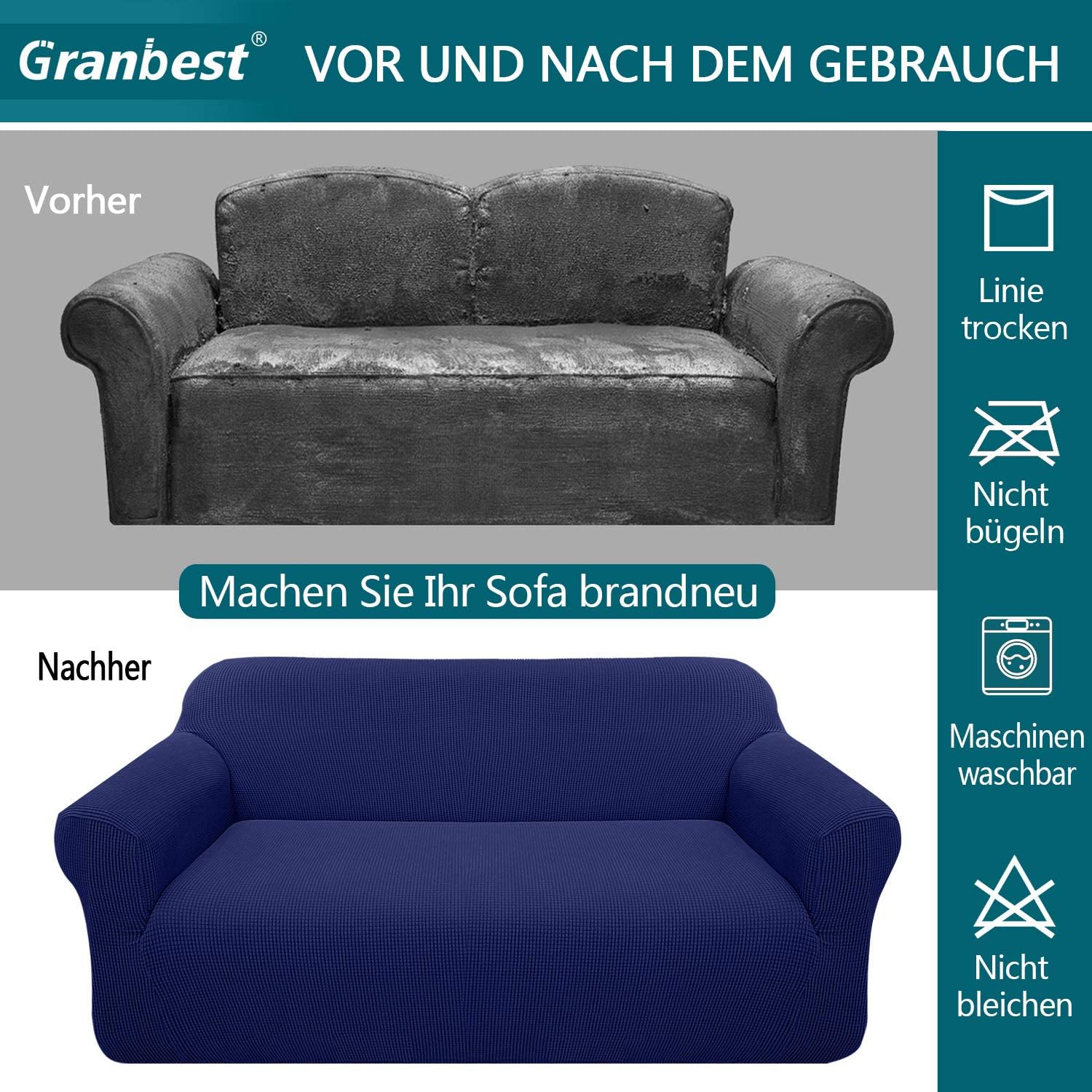 Granbest - housse canapé jacquard extensible - tailles variées - protection animaux