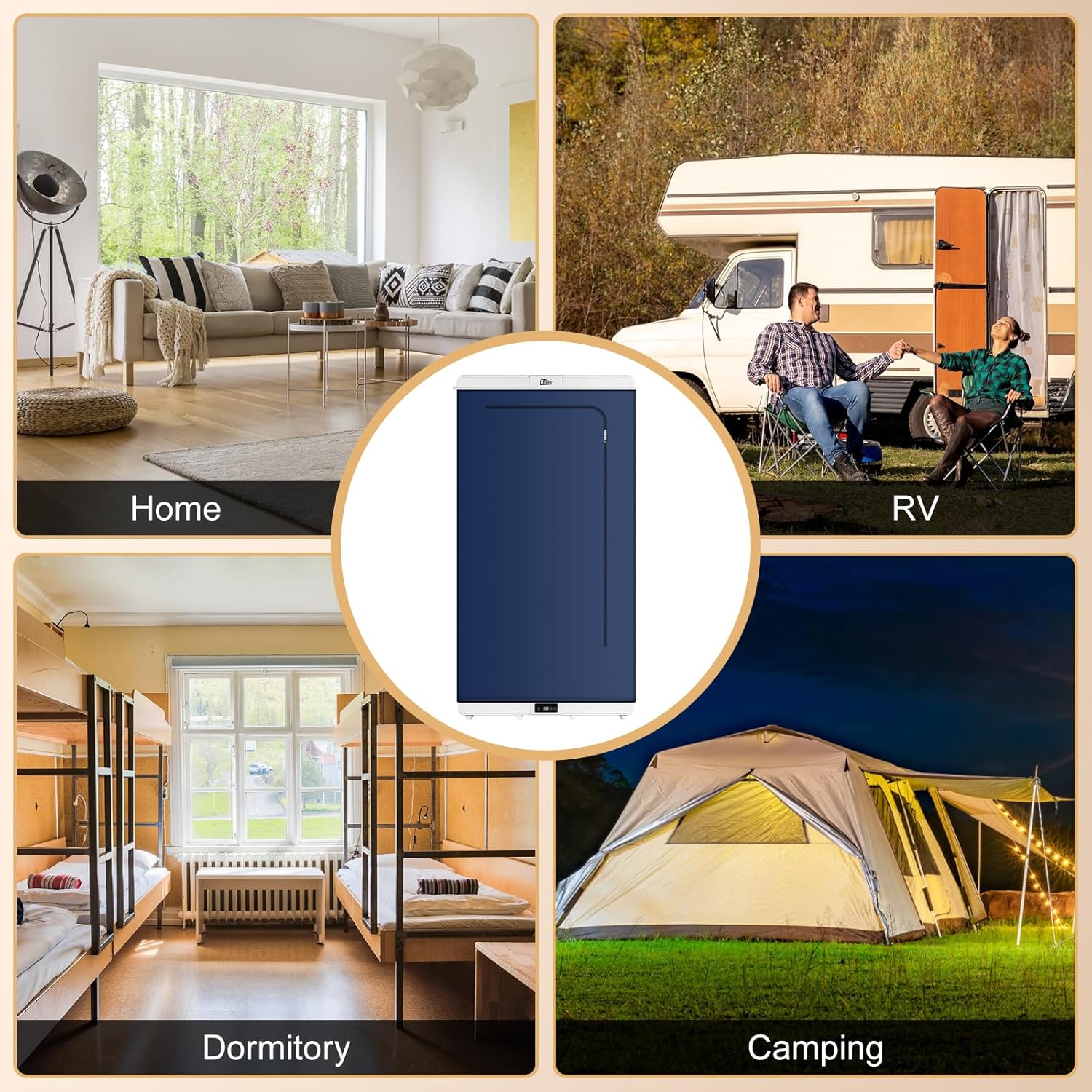 Sèche-linge électrique portable 1500W, amovible, minuterie, compact