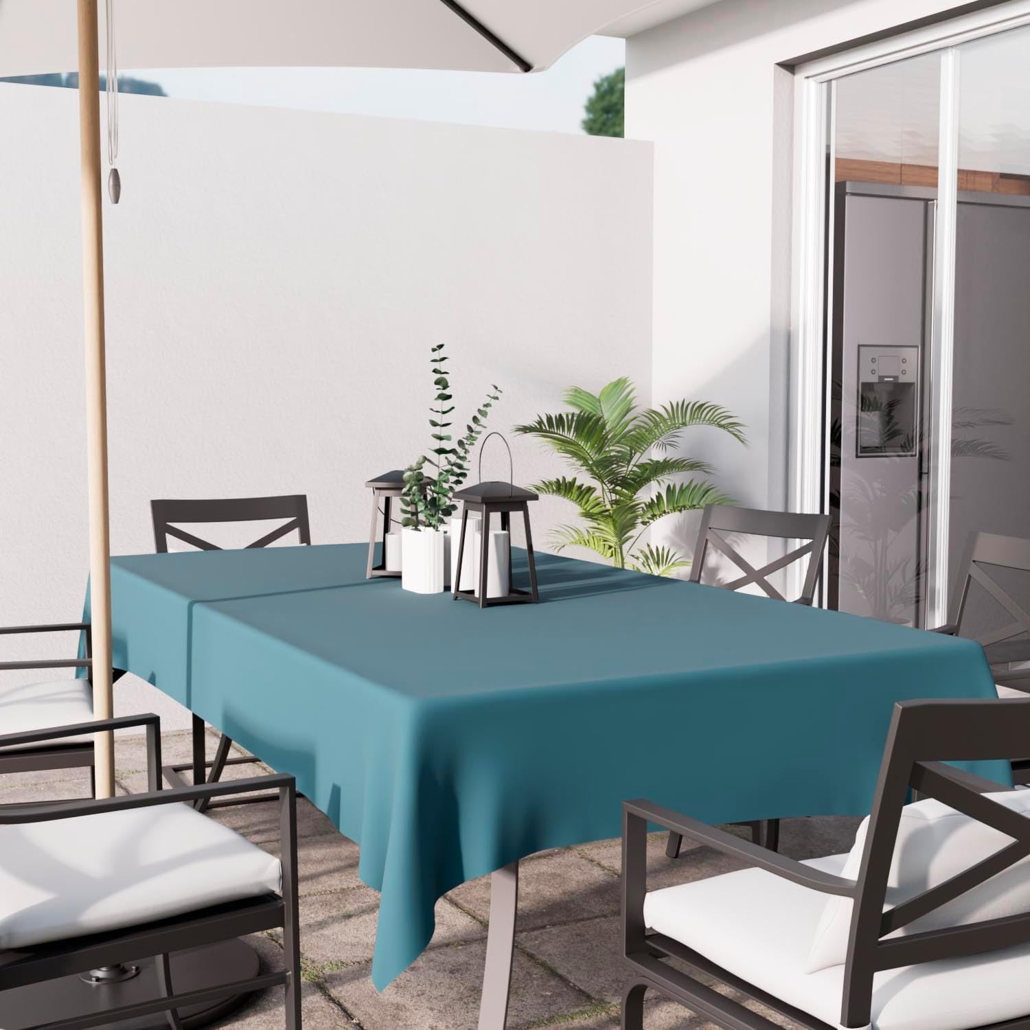 Soleil d'Ocre - Alix nappe rectangle, polyester, 160x270 cm, bleu