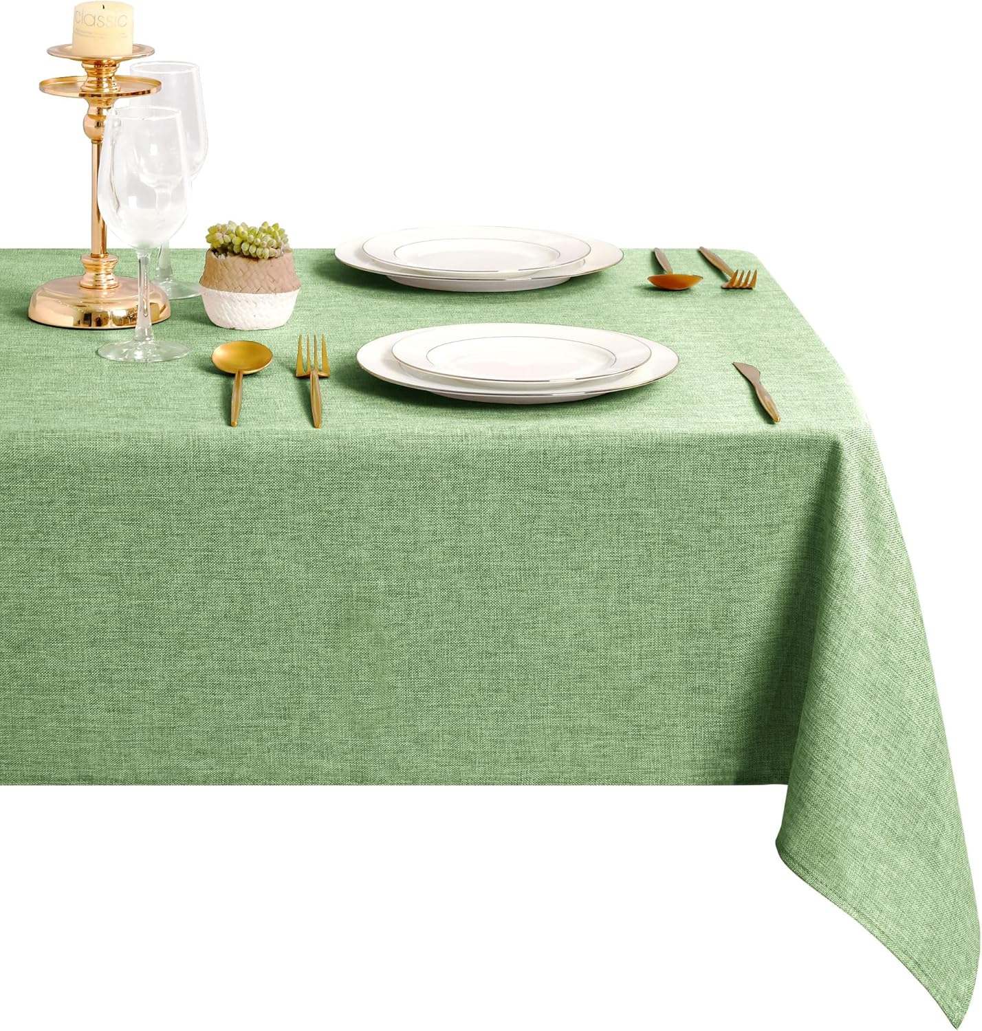 DWCN - nappe aspect lin - 135x260 cm - lavable, imperméable, anti-tache