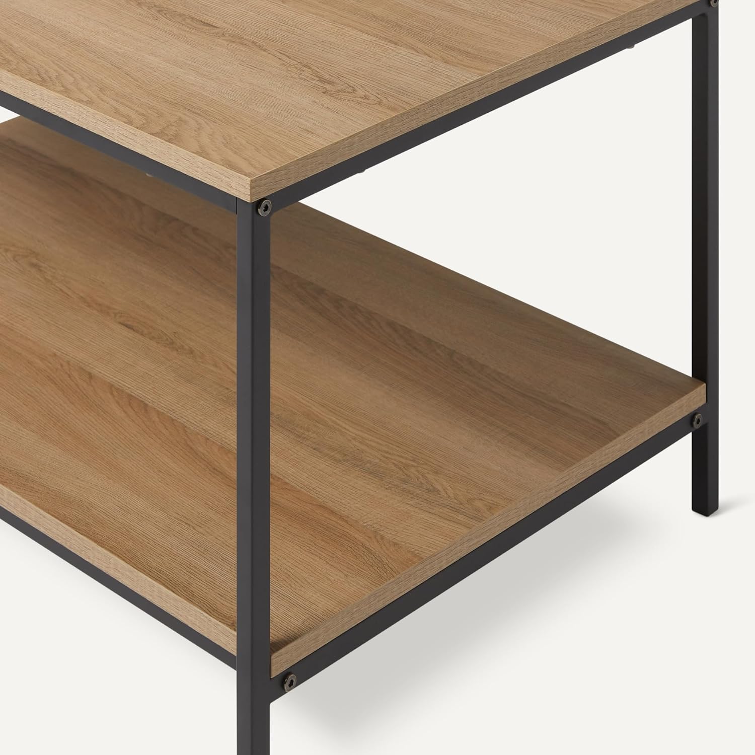 Amazon Basics - table basse rectangulaire, 80x50,5x42 cm, chêne, étagère