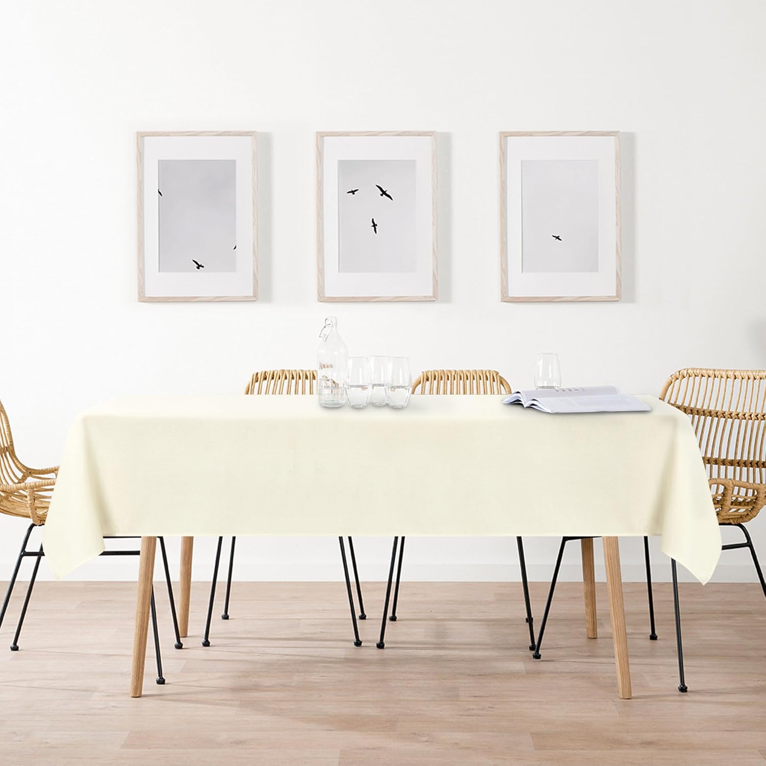 DWCN - nappe aspect lin - 135x135cm - anti-tache, imperméable