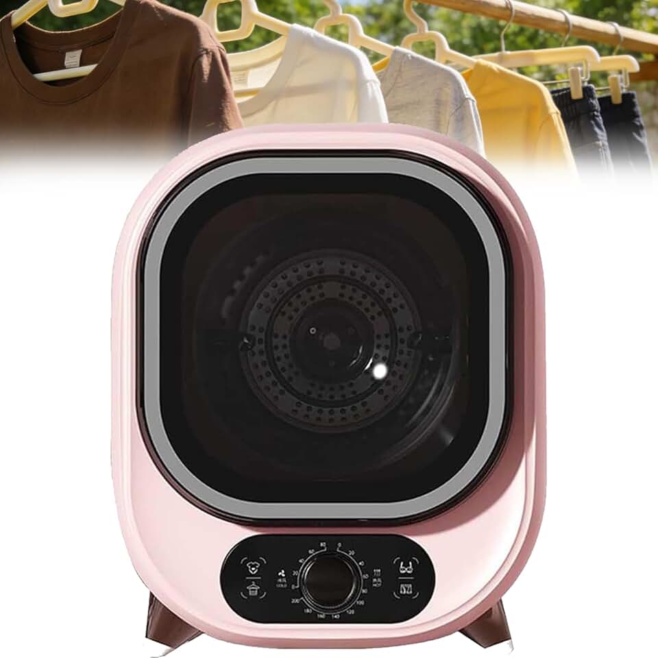 Mini sèche-linge - Capacité 0,8 kg, 7 modes, mural/plan, rose