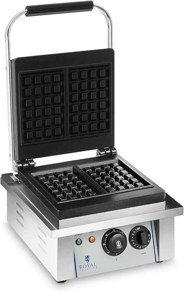 Royal Catering - RCWM-2000-E - 37x32x50cm - 2.000W, minuterie, gaufre 10x17cm