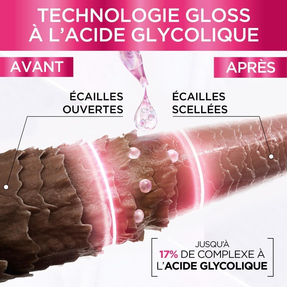 L'Oréal Paris - Elseve Glycolic Gloss - routine cheveux ternes - shampooing, soin, sérum sans sulfates, acide glycolique