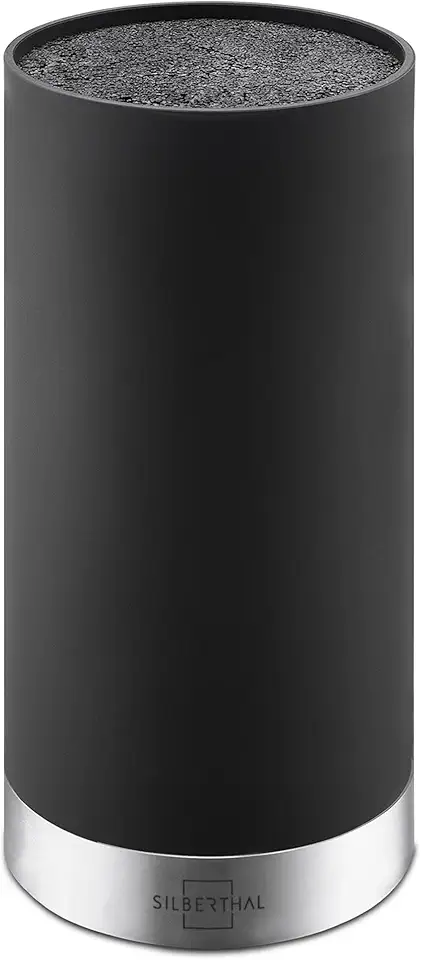 SILBERTHAL - Bloc couteaux universel inox noir, 7-10 pièces, inserts protecteurs