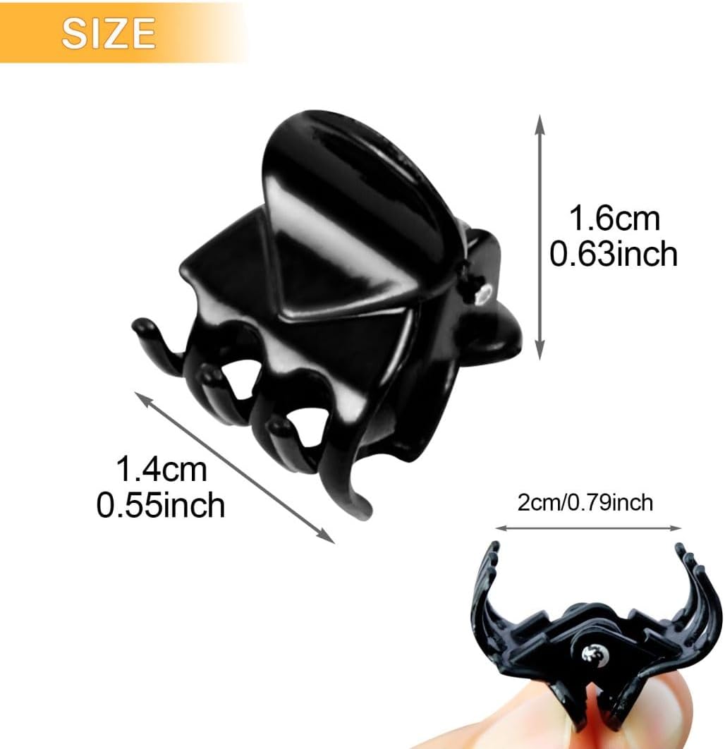 Mini pinces à cheveux - 30 pièces - acrylique noir/marron - antidérapantes