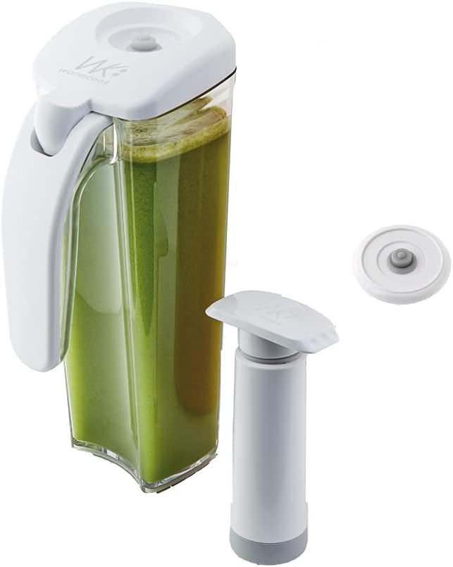 PIKA - Kit conservation sous vide 1L - carafe, pompe, couvercle S, blanc