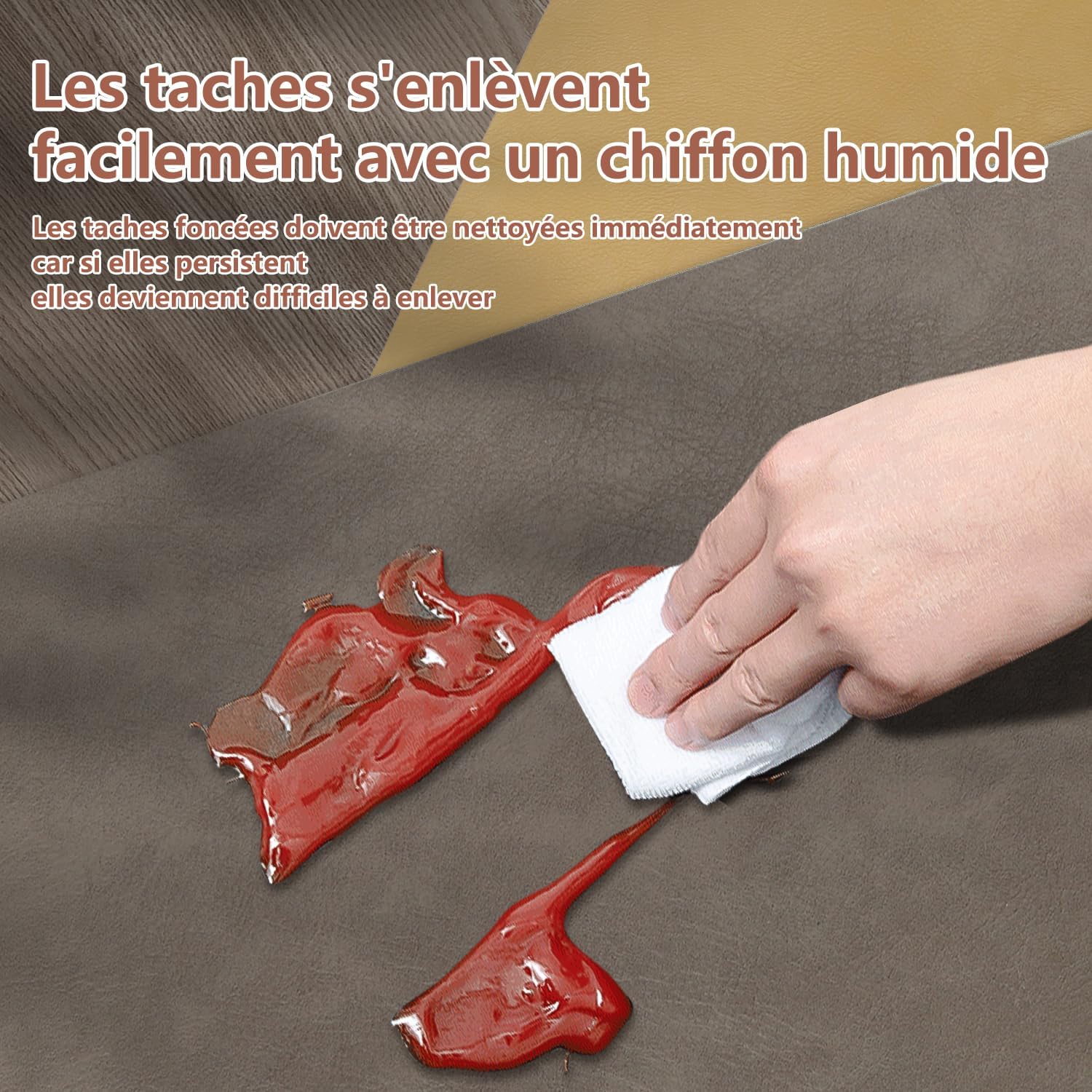 Set de table - cuir PU double face 43x30cm - lavable et antidérapant