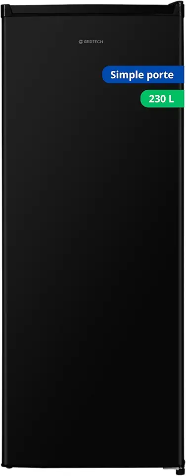 GEDTECH - réfrigérateur simple porte 230L classe E, noir, GSP230BL