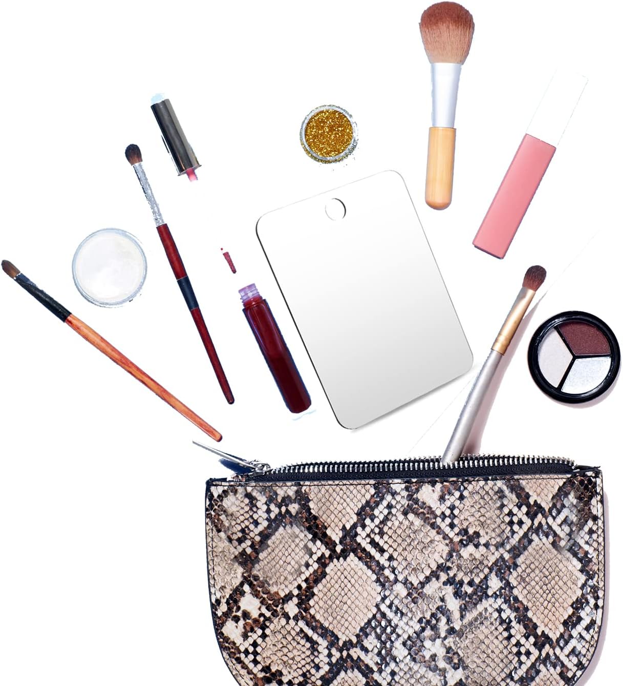 Miroir de douche acrylique ventouse, 28x19cm, camping voyage