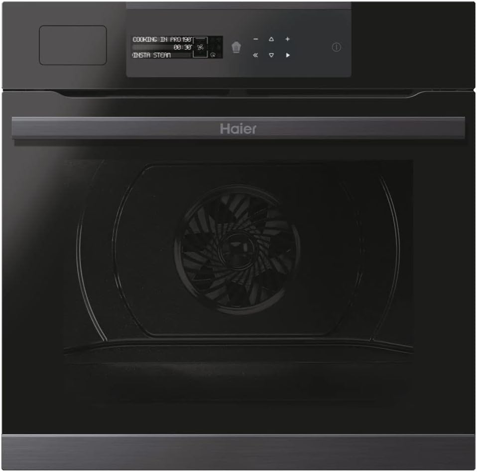 Haier - Four encastrable Série 4, 70L, pyrolyse, Wi-Fi, noir HWO60SM5S9BH