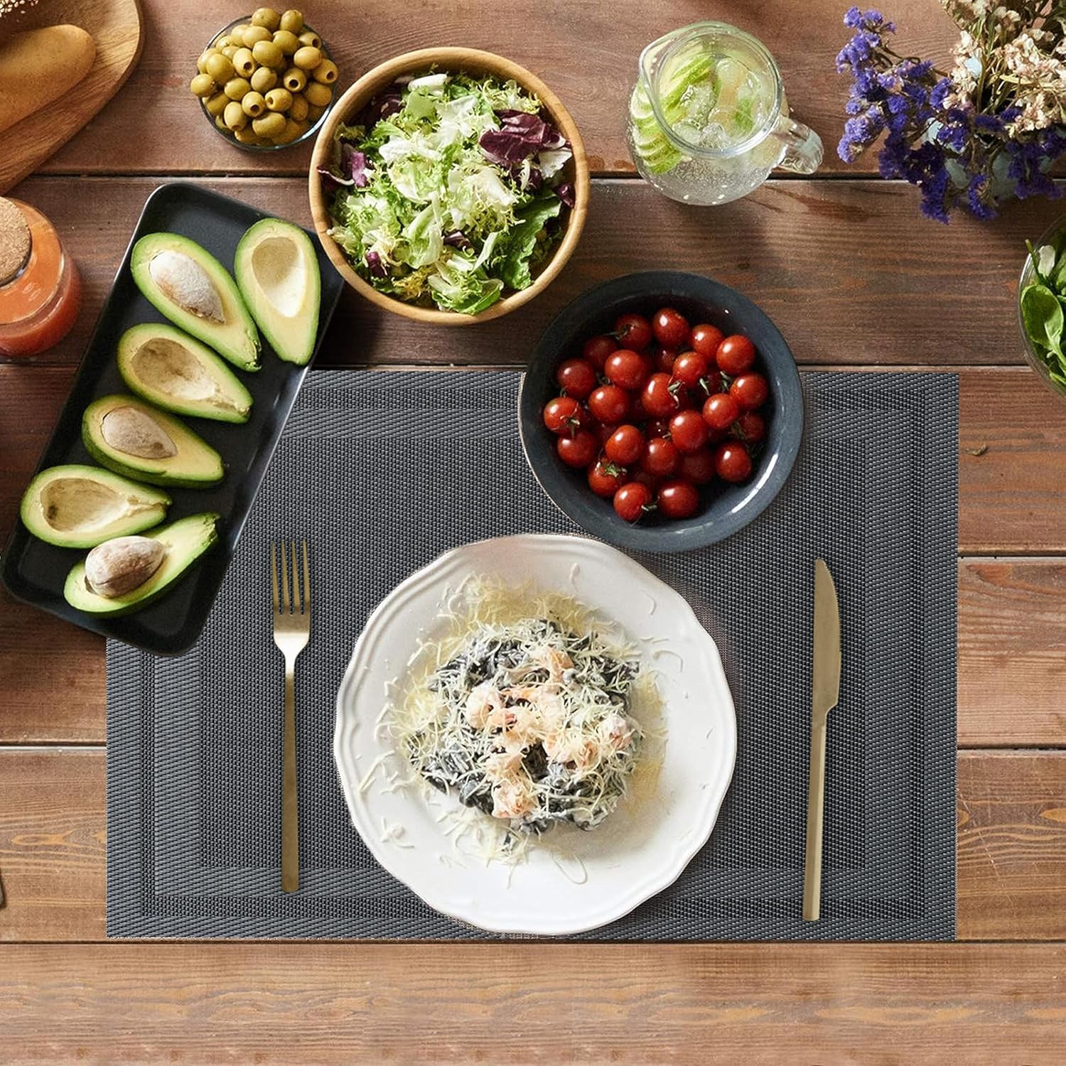 IPEA - Sets de Table élégants - 45x30 cm - lavables, antidérapants, résistants à la chaleur