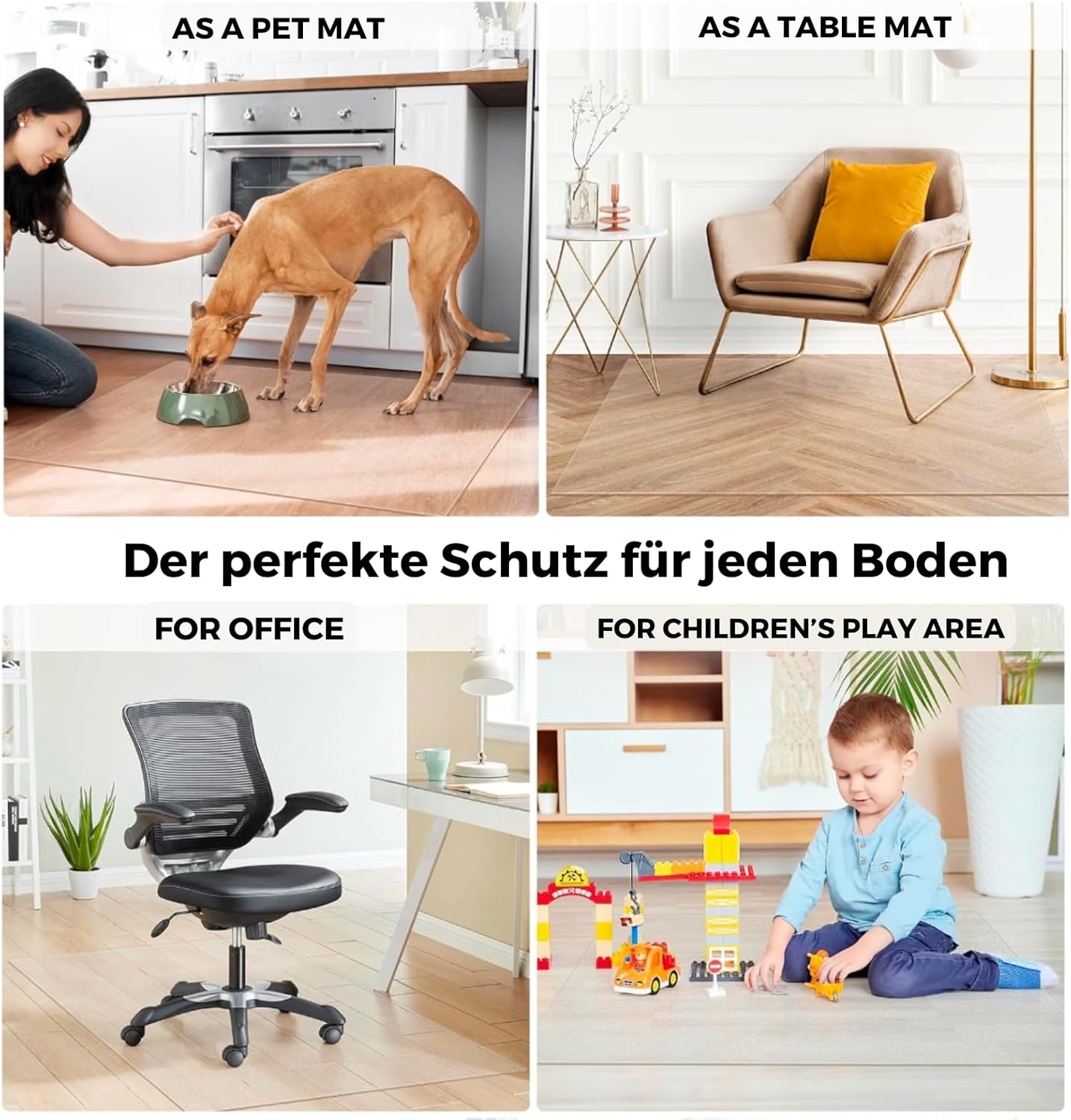 Artwelt - nappe de protection transparente série Cristal - 180x90 cm - lavable et étanche