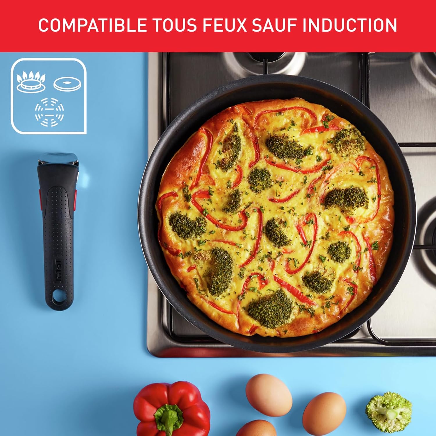Tefal - Ingenio Easy On - 5 pièces, 16/20/22/28 cm, poignée amovible, antiadhésif, empilable - L1599502