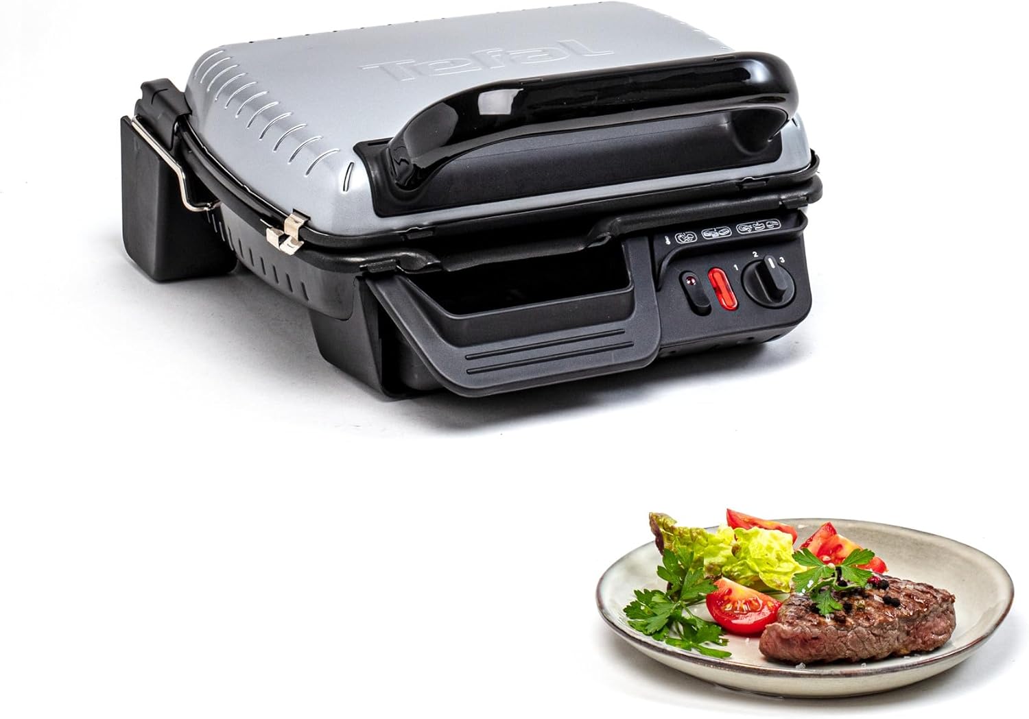 Tefal - Grill Ultra Compact - 2000W, plaques antiadhésives, lave-vaisselle, bac récupération jus, GC305012
