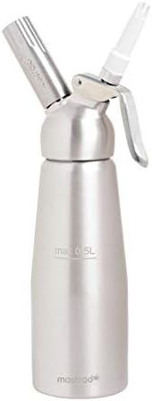 Mastrad - siphon aluminium 0,5L - piston inox, 3 douilles, brosse