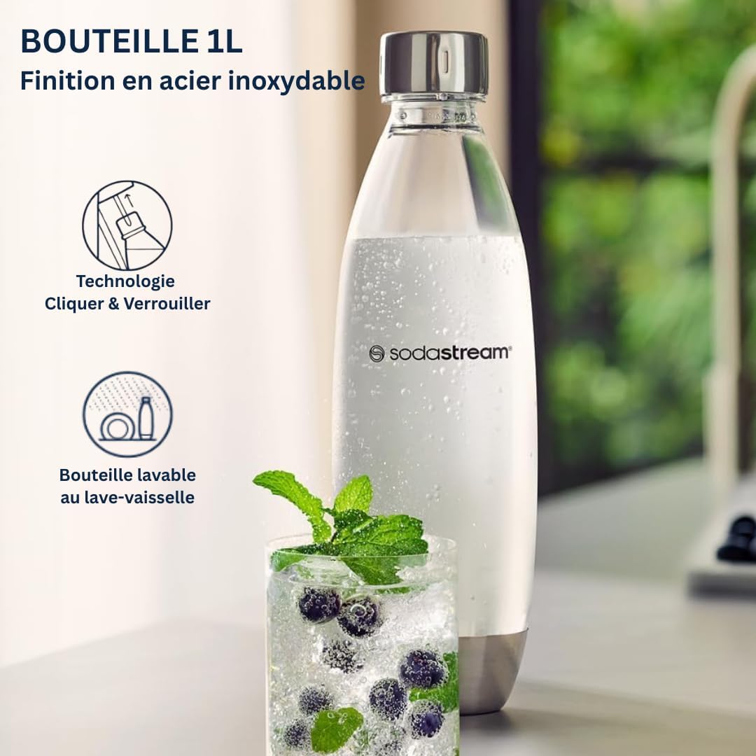 Sodastream - Fuse - 1L - bouteille réutilisable, sans BPA, lavable