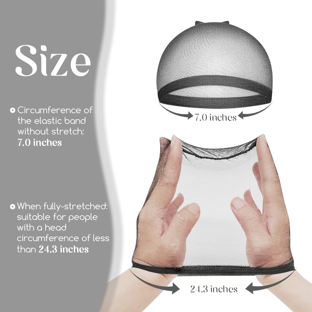 Dreamlover - Bonnet perruque HD ultra-fin - noir - 12 pièces, respirant