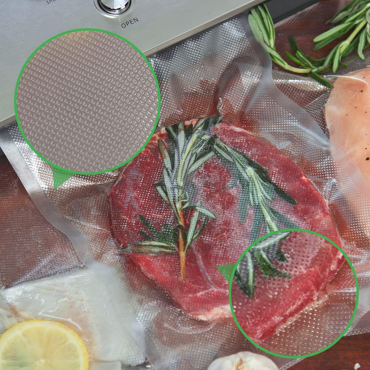 YISH - rouleaux sous vide alimentaire - 28x300cm - sans BPA, 5 pièces