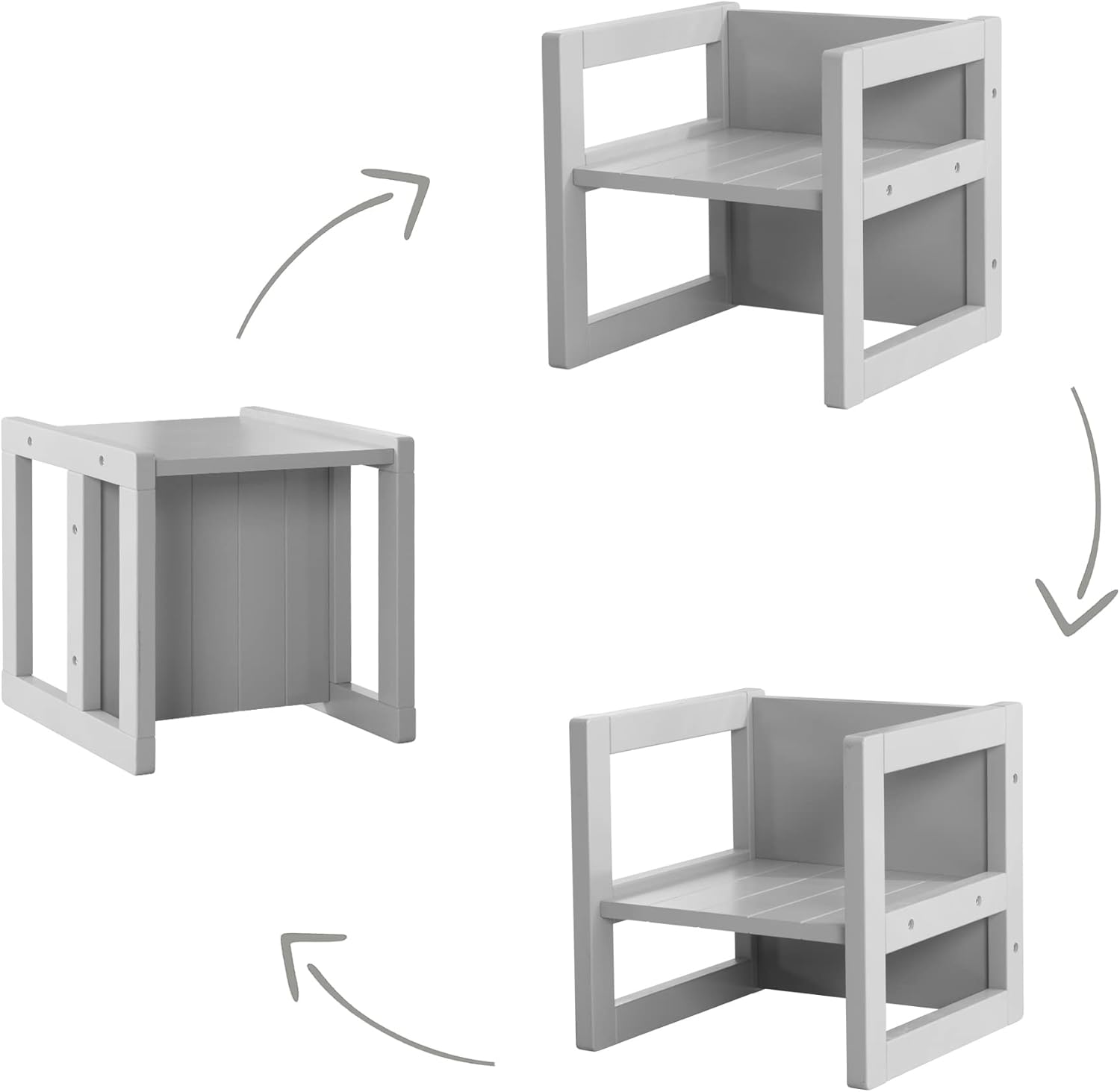 Roba - Ensemble table et chaise enfant - réglable 3 hauteurs - style campagne, gris