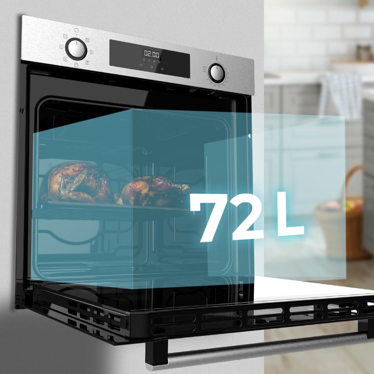 Cecotec - Bolero Hexa, 60cm, inox, 72L, 2800W, 7 fonctions, M226000