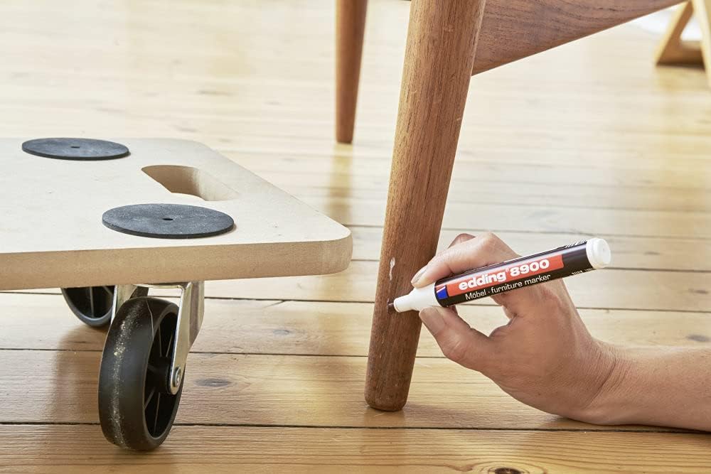 Edding - 8900 - pointe ronde 1,5-2 mm - blanc, corrige rayures meubles