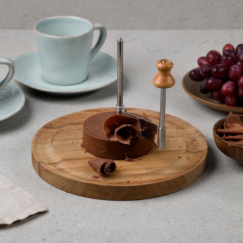 Kesper - Trancheuse à fromage capot, acacia FSC, Ø21,7cm, pour Tête de Moine