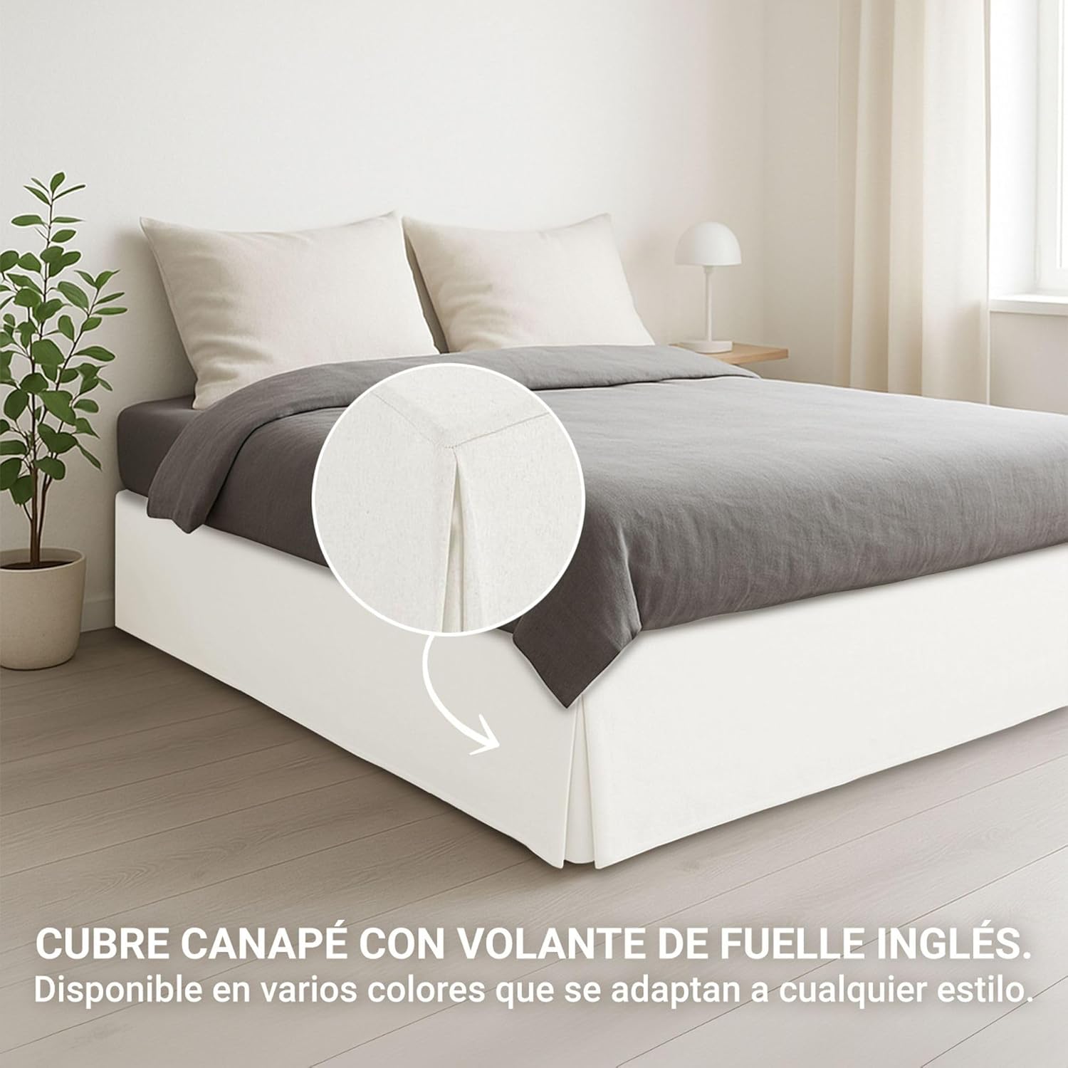 Couvre canapé lit - blanc - 140x190/200 cm - ajustement antidérapant, respirant, fabriqué en Espagne
