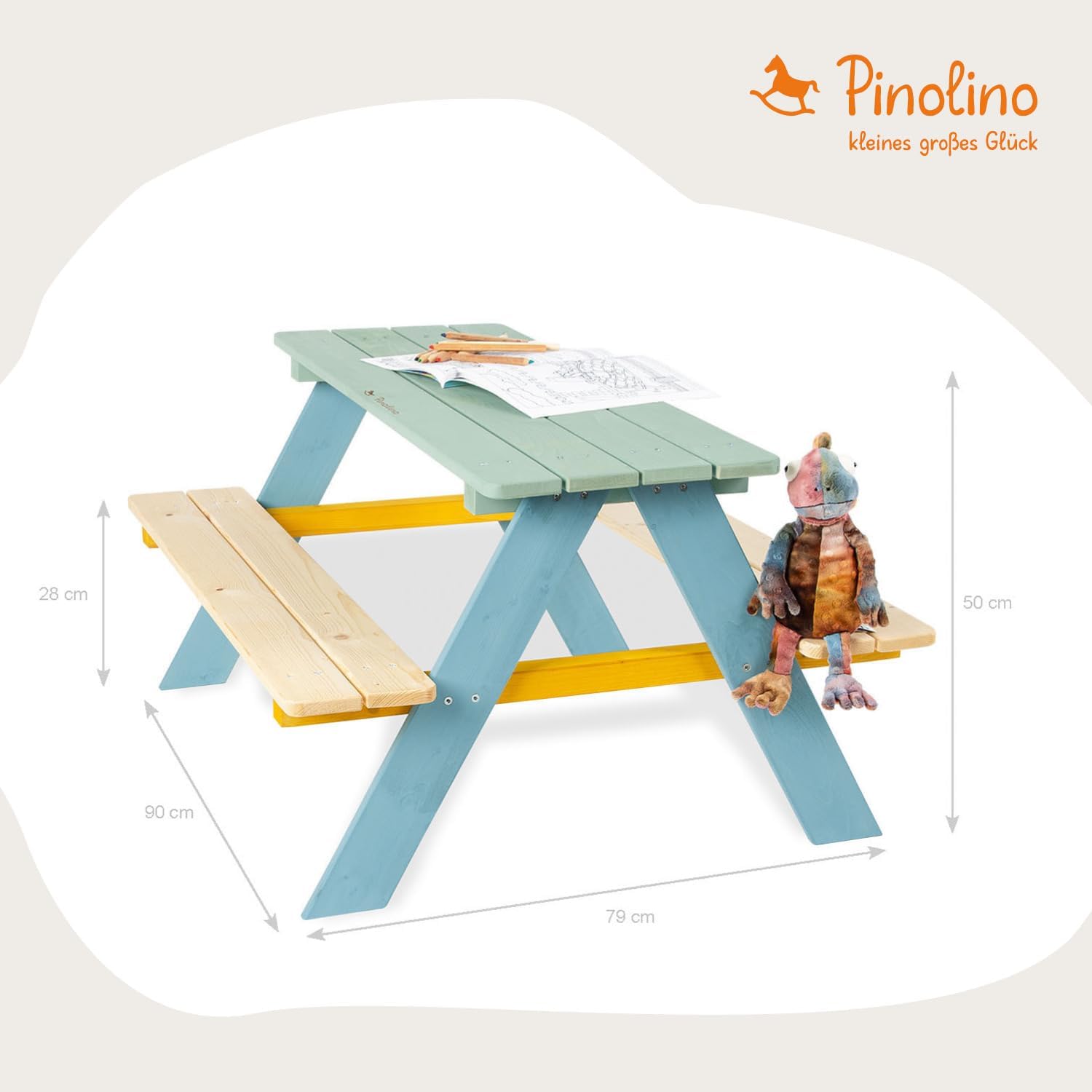 Pinolino - Nicki (série enfant) - table et chaises bois verni - 201616