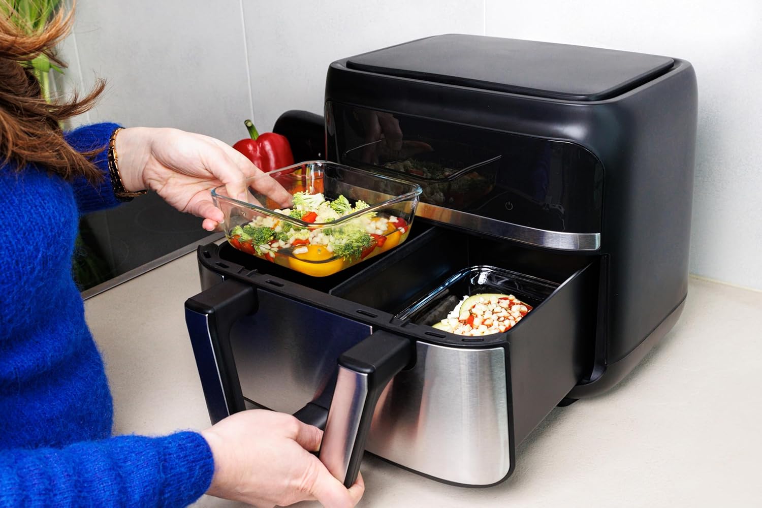 Pyrex - Prepware plat carré - 20x17 cm - verre 1L, cuisson au four