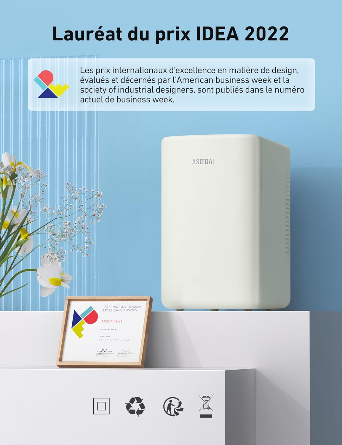 AstroAI - Mini Frigo 6L - 8 canettes - chaud/froid, portable, 12V/220V