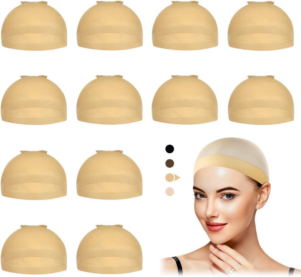 Dreamlover - Bonnet de perruque nylon - taille unique - lot de 12, beige