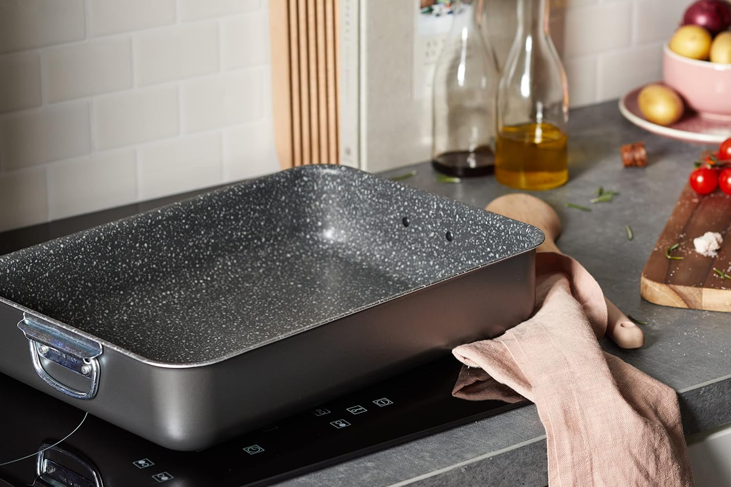 Alluflon - Tradition Italie - 35x25 cm - plat à lasagnes alu noir