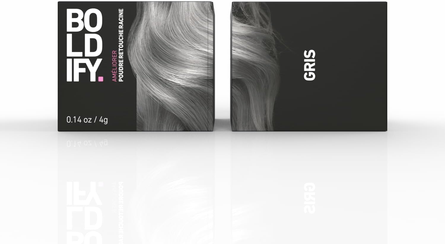 BOLDIFY - poudre de racine cheveux gris - 4g - retouche racines instantanée, camoufle cheveux gris, résultat naturel