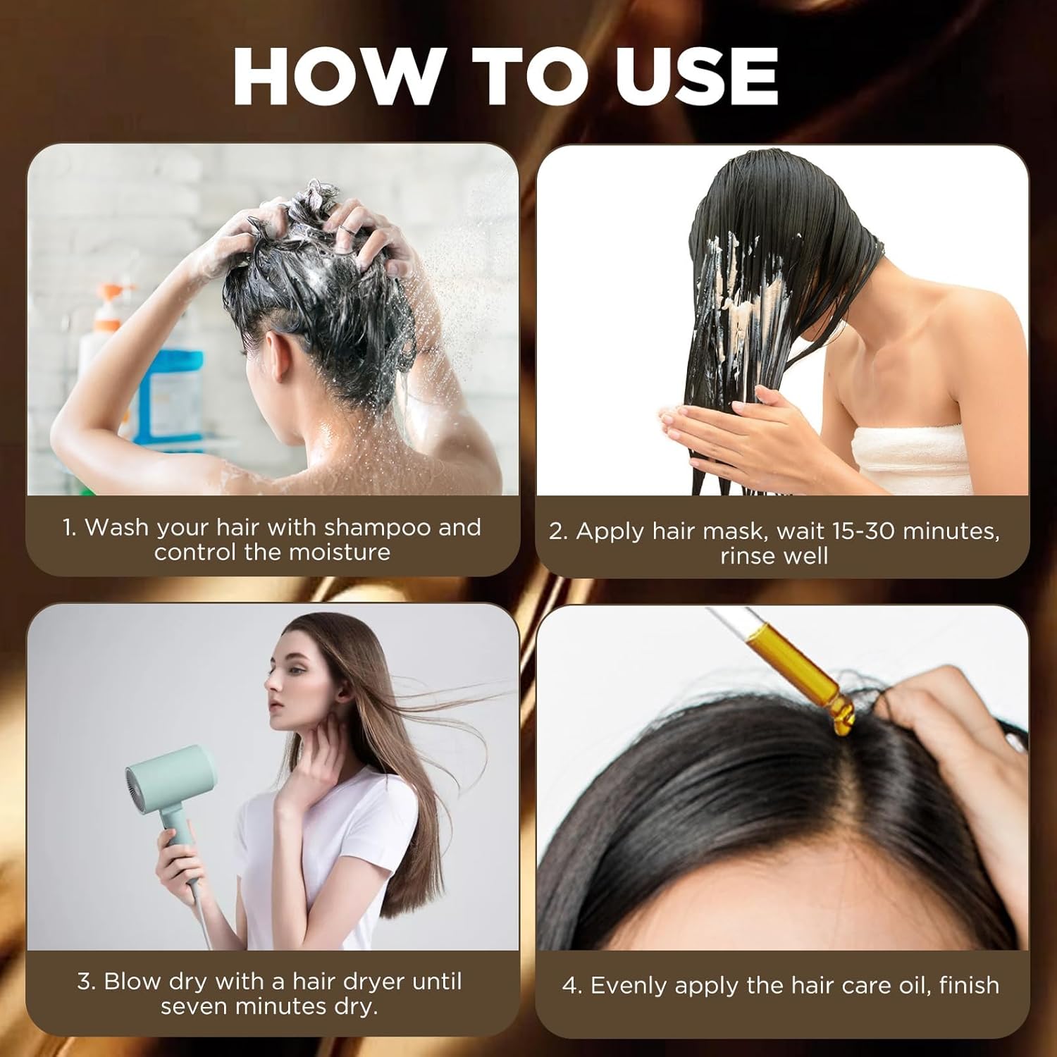 Huile capillaire - traitement croissance cheveux - soin nourrissant