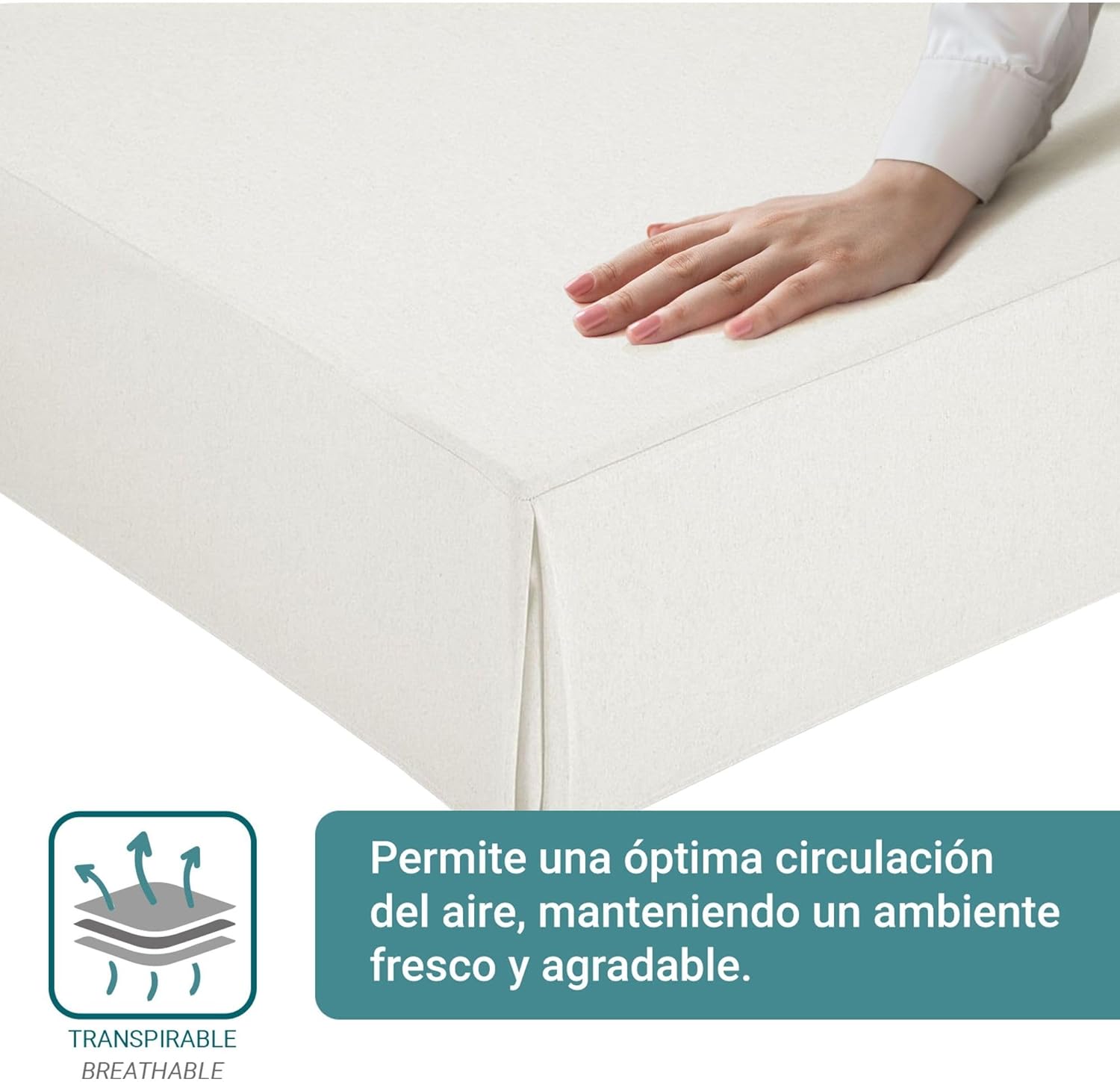Couvre canapé lit - blanc - 140x190/200 cm - ajustement antidérapant, respirant, fabriqué en Espagne