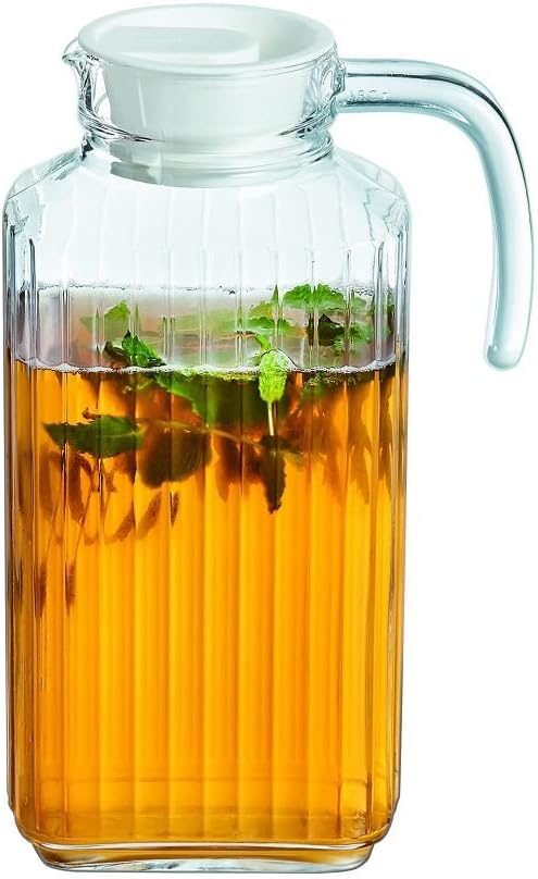 Luminarc - Quadro (Arcoroc) - 1,7L - pichet réfrigérateur, couvercle blanc, lot de 2