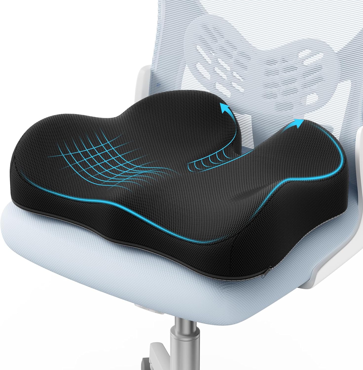 A-Pce - coussin ergonomique mémoire de forme - soulage coccyx - idéal bureau, maison, voiture