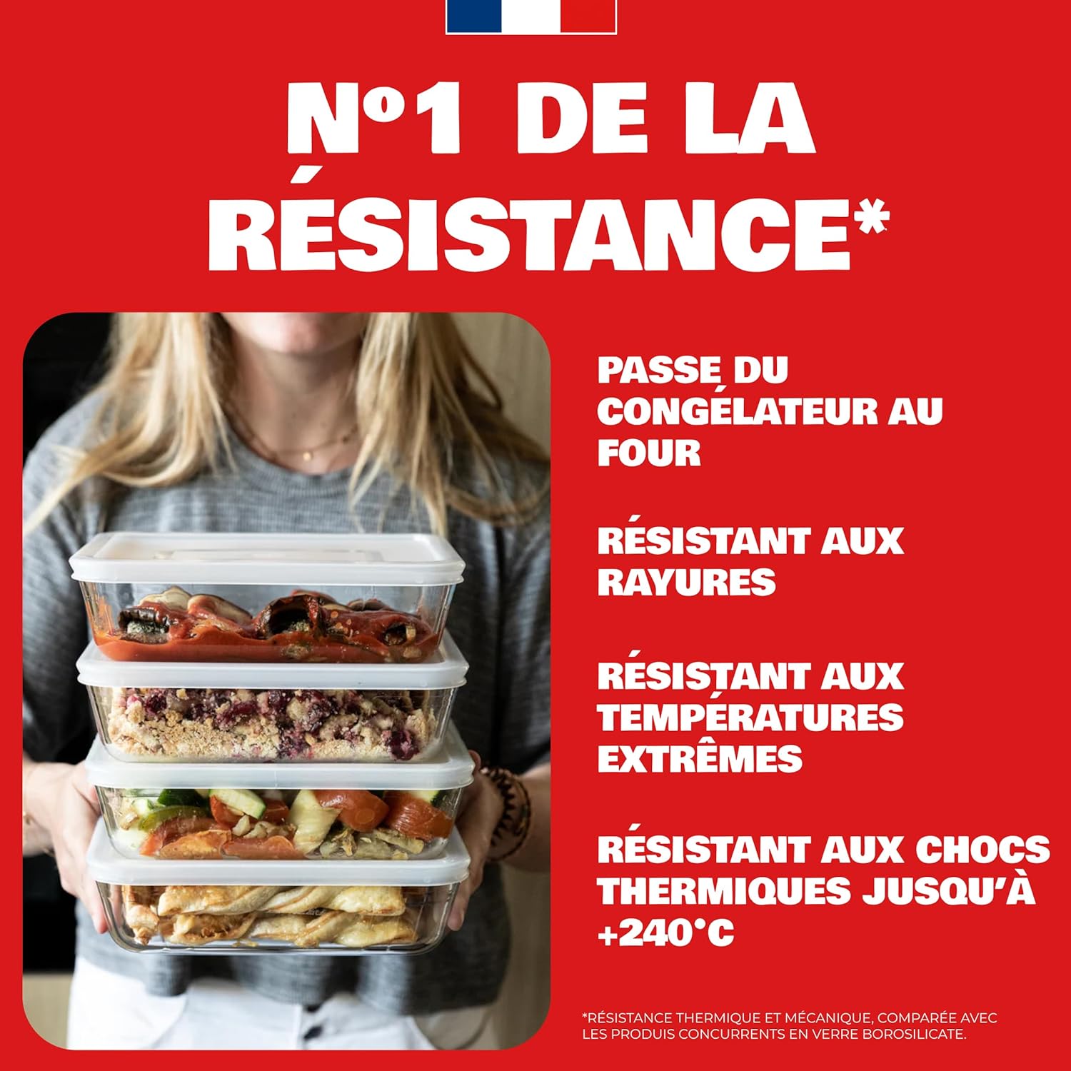 Pyrex - Spécial Congélateur Rectangulaire 19x14 cm - Verre borosilicate résistant et sans BPA