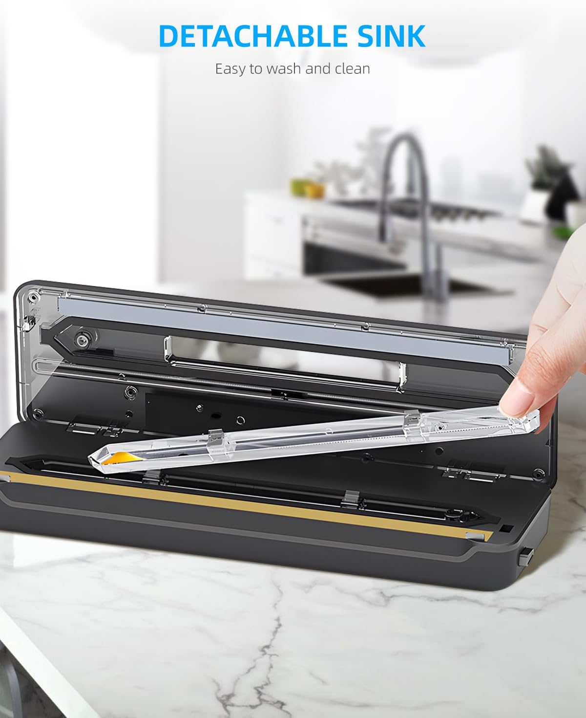 Machine sous vide alimentaire - 6 modes, bac amovible, double fil, lame coupe